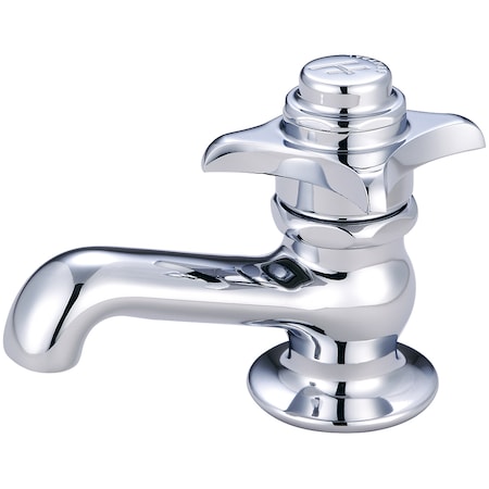 Self-Close Single Handle Basin Faucet, NPSM, Single Hole, Chrome, Valve Type: Compression